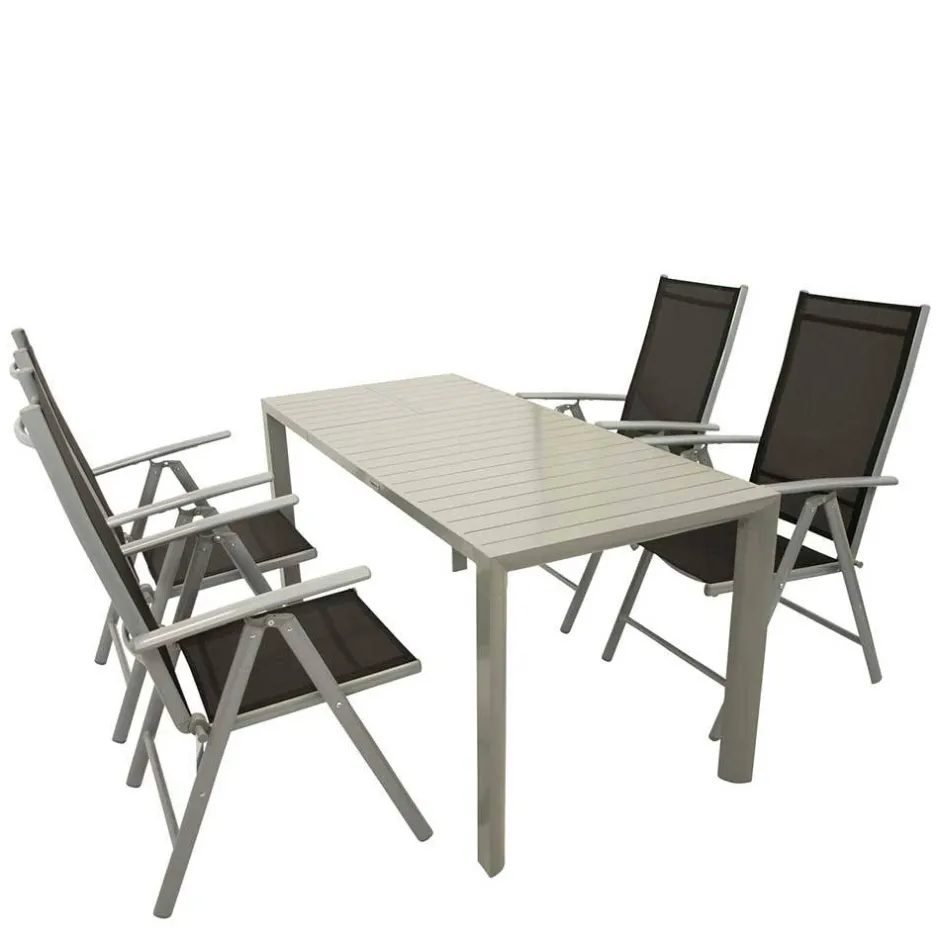 Garten Tischgruppe in Silbergrau - Pratina (fünfteilig)^Wohnen Hot