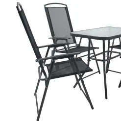 Wohnen Garten Tischgruppe mit Klappstühlen - Alcamo (fünfteilig)