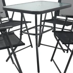 Wohnen Garten Tischgruppe mit Klappstühlen - Alcamo (fünfteilig)