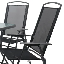 Wohnen Garten Tischgruppe mit Klappstühlen - Alcamo (fünfteilig)