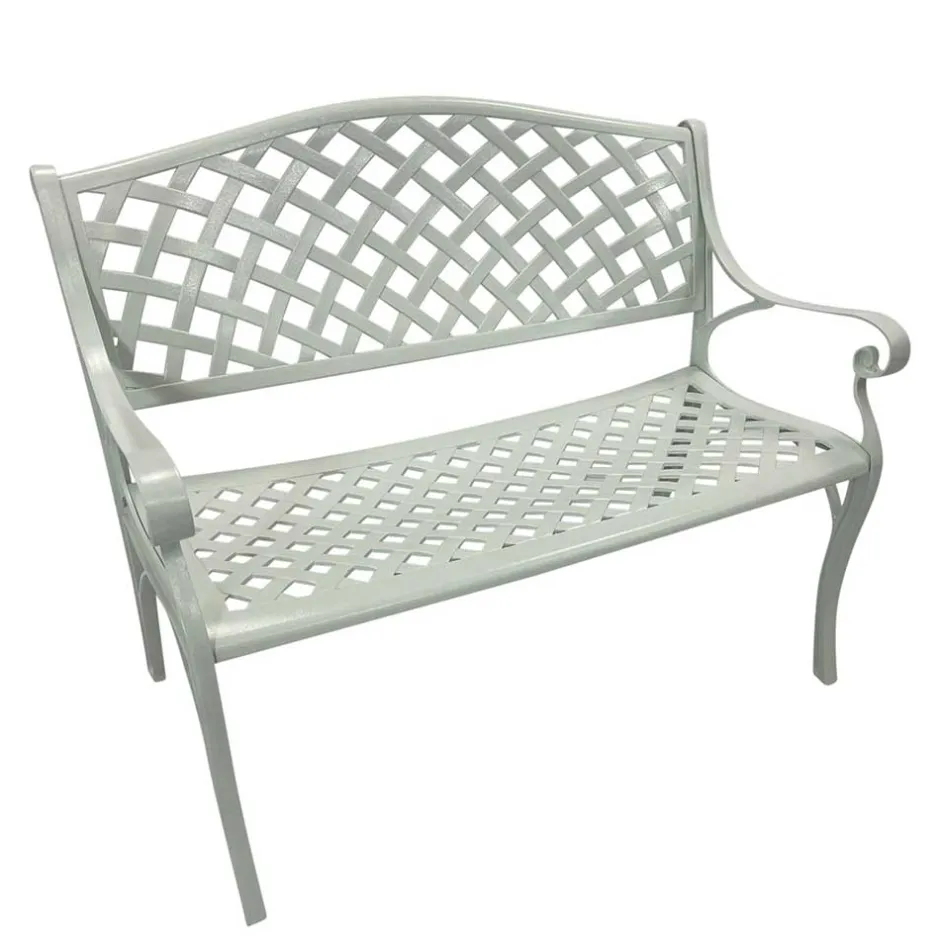 Wohnen Gartenbank mit Armlehnen aus Aluminium - Liacantu