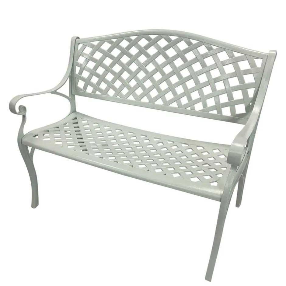 Wohnen Gartenbank mit Armlehnen aus Aluminium - Liacantu