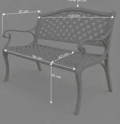 Wohnen Gartenbank mit Armlehnen aus Aluminium - Liacantu