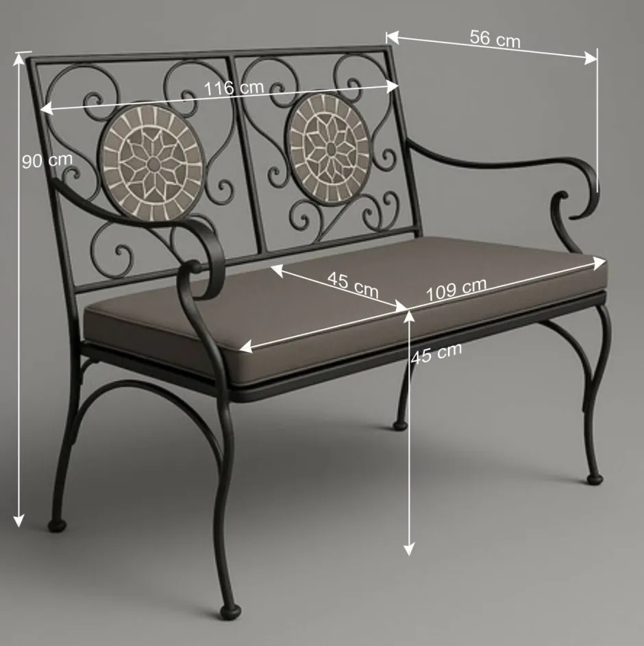 Wohnen Gartenbank mit Mosaik aus Keramik - Tasmania