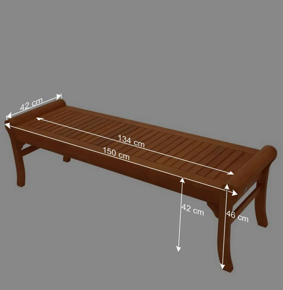 Wohnen Gartenbank ohne Lehne aus Eukalyptusholz - Shanna