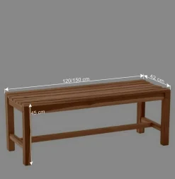 Gartenbank ohne Rückenlehne aus Teak Massivholz - Klahuma^Wohnen Hot