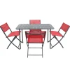 Wohnen Gartengarnitur in Rot Schwarz - Maximilian (fünfteilig)