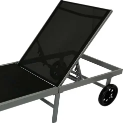 Wohnen Gartenliege mit Rollen aus Aluminium - Pamlicos