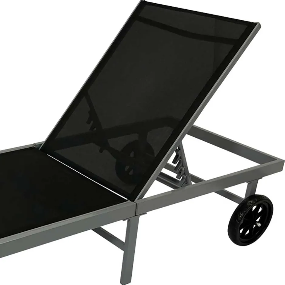 Wohnen Gartenliege mit Rollen aus Aluminium - Pamlicos