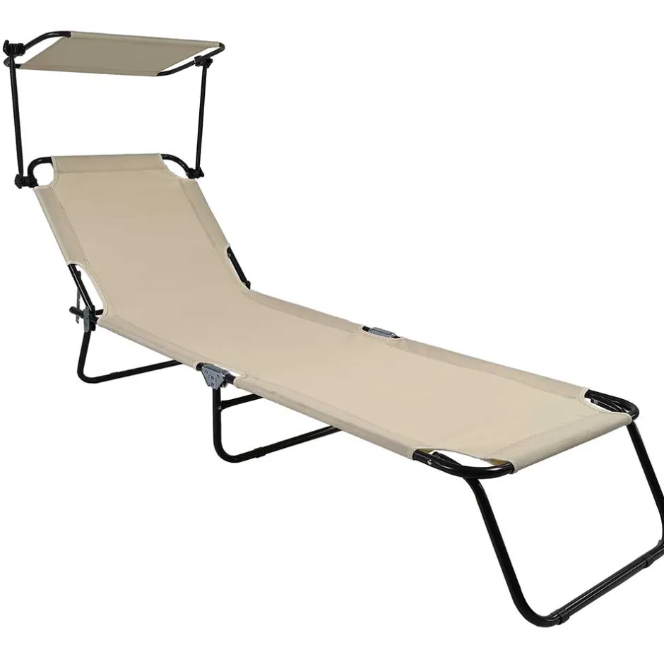 Gartenliege mit Sonnendach klappbar - Liceandro^Wohnen Discount