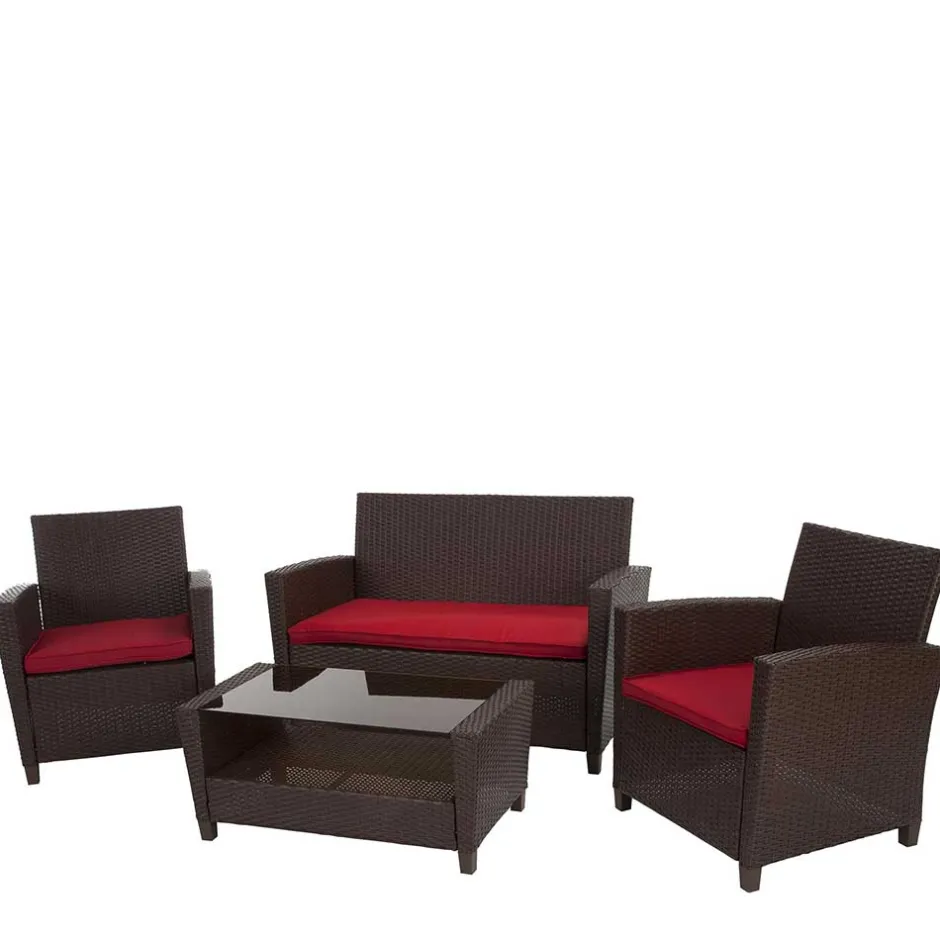 Gartenmöbel Set in Dunkelbraun - Tioroda (vierteilig)^Wohnen Hot