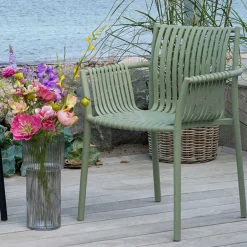 Gartenstühle aus Polypropylen in Graugrün - Ahin (4er Set)^Wohnen New