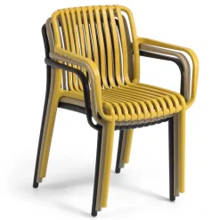 Gartenstühle in Gelb mit Armlehnen - Laspezia (4er Set)^Wohnen New