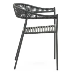 Wohnen Gartenstuhl aus Geflecht und Stahl - Lavinaia (4er Set)