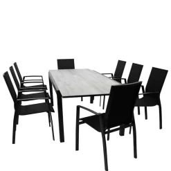 Wohnen Gartentisch und acht Armlehnenstühle - Facheto (neunteilig)