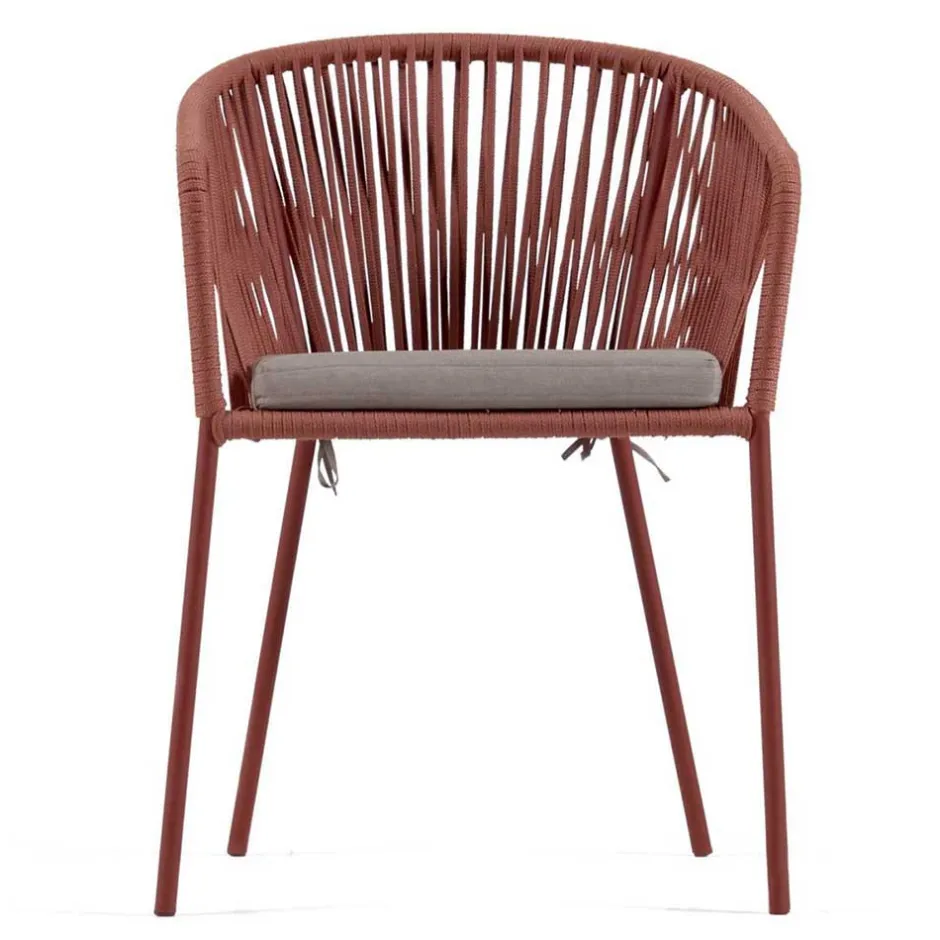 Geflecht Armlehnenstühle in Rotbraun - Udolpho (4er Set)^Wohnen New