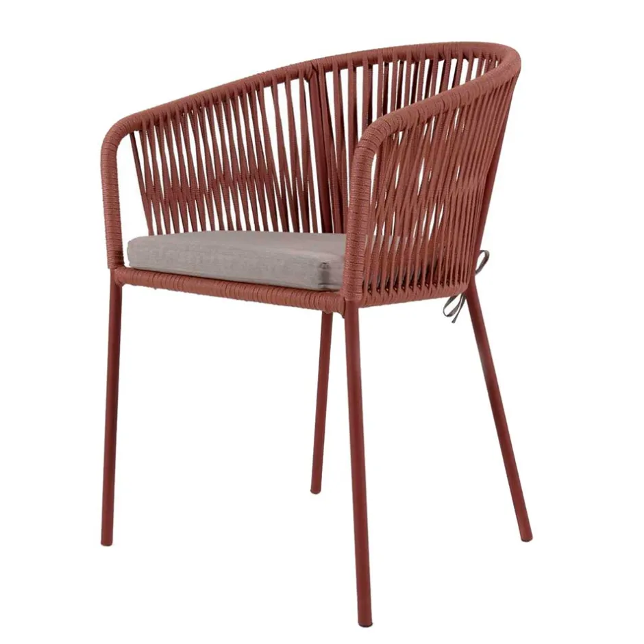 Geflecht Armlehnenstühle in Rotbraun - Udolpho (4er Set)^Wohnen New