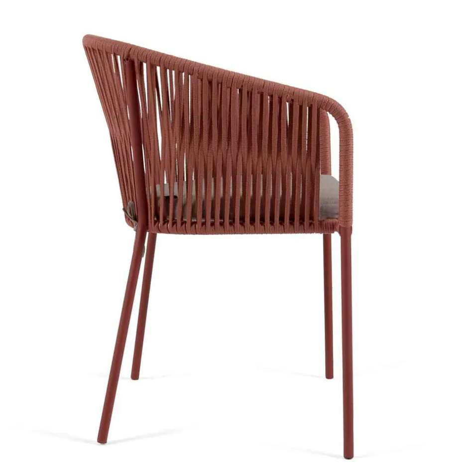 Geflecht Armlehnenstühle in Rotbraun - Udolpho (4er Set)^Wohnen New