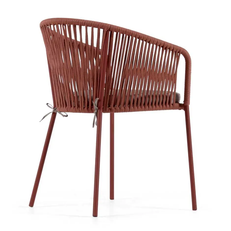 Geflecht Armlehnenstühle in Rotbraun - Udolpho (4er Set)^Wohnen New