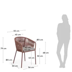 Geflecht Armlehnenstühle in Rotbraun - Udolpho (4er Set)^Wohnen New