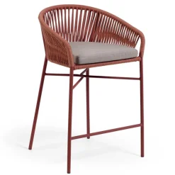 Geflecht Barstühle in Dunkelrot - Lejavra (4er Set)^Wohnen Sale