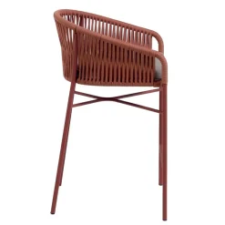 Geflecht Barstühle in Dunkelrot - Lejavra (4er Set)^Wohnen Sale