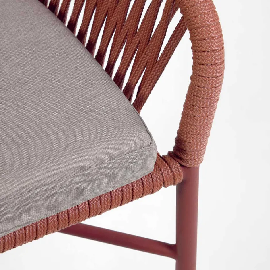 Geflecht Barstühle in Dunkelrot - Lejavra (4er Set)^Wohnen Sale