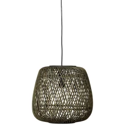 Wohnen Geflecht Hängeleuchte in Oliv Grün - Enzuena (2er Set)