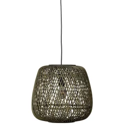 Wohnen Geflecht Hängeleuchte in Oliv Grün - Enzuena (2er Set)