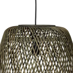 Wohnen Geflecht Hängeleuchte in Oliv Grün - Enzuena (2er Set)