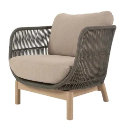 Wohnen Geflecht Loungesessel in Dunkelgrün - Casimiro (2er Set)