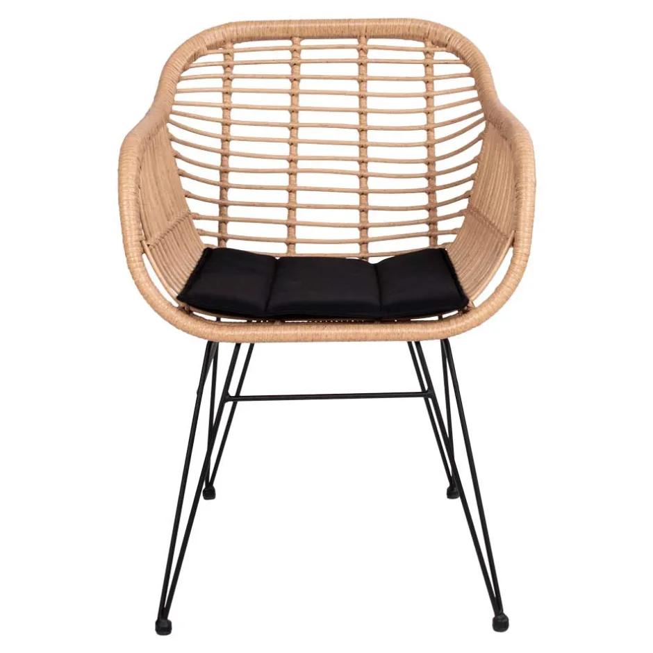 Wohnen Geflecht Stühle in Beige Rattan - Ambo (2er Set)