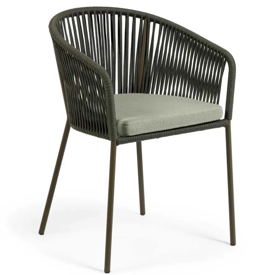 Geflecht Stühle in Dunkelgrün - Zenuvra (4er Set)^Wohnen Online