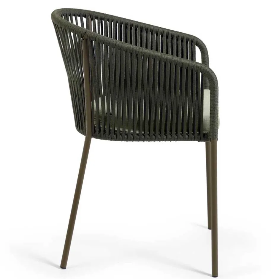 Geflecht Stühle in Dunkelgrün - Zenuvra (4er Set)^Wohnen Online