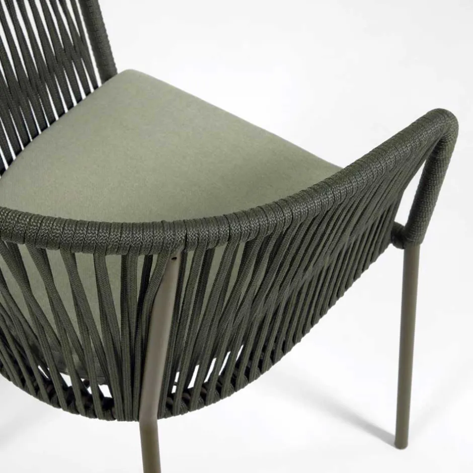 Geflecht Stühle in Dunkelgrün - Zenuvra (4er Set)^Wohnen Online