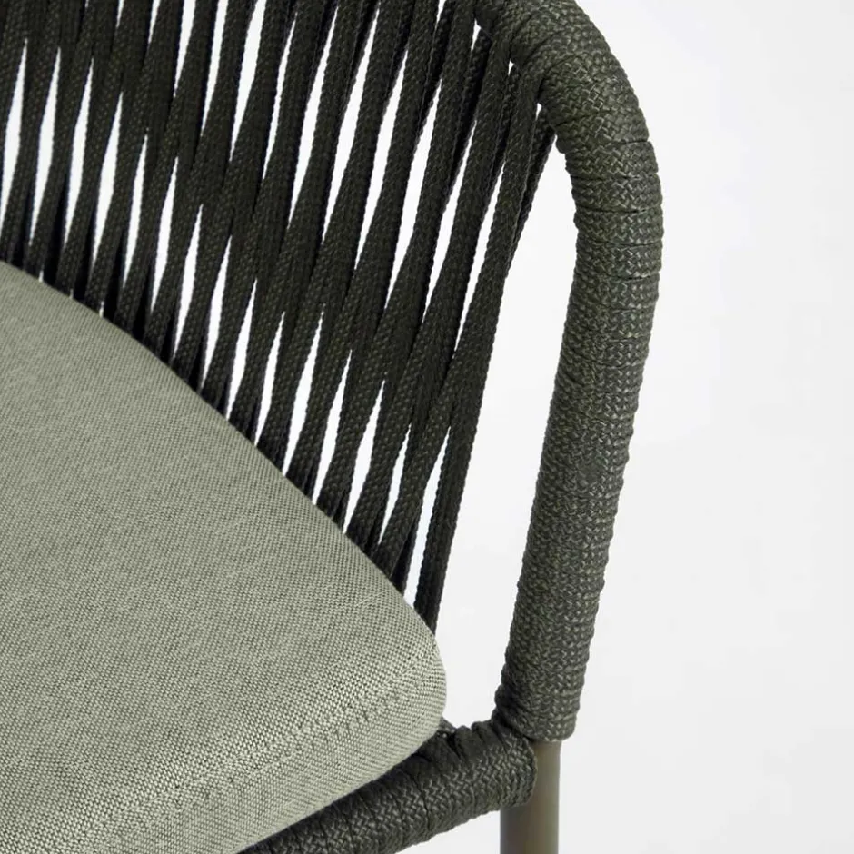 Geflecht Stühle in Dunkelgrün - Zenuvra (4er Set)^Wohnen Online