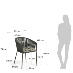 Geflecht Stühle in Dunkelgrün - Zenuvra (4er Set)^Wohnen Online
