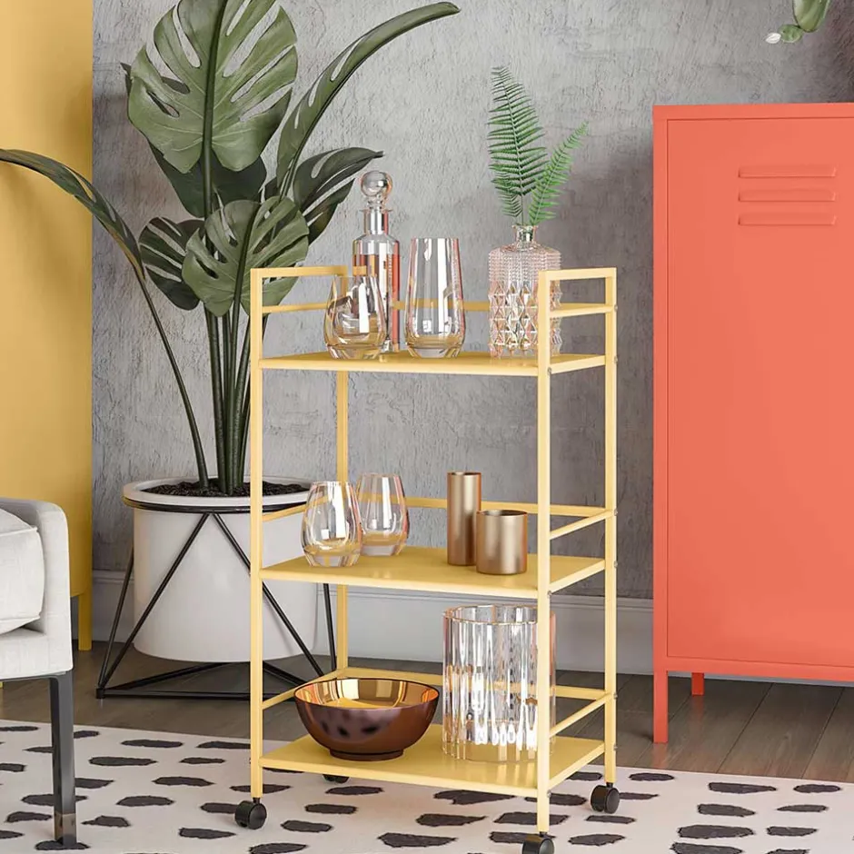 Gelber Servierwagen mit drei Etagen - Leviada^Wohnen Online