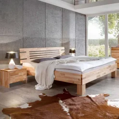 Wohnen Geöltes Massivholzbett Benet in sieben Breiten