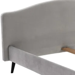 Wohnen Gemütliches Velours Bett in Hellgrau - Colinax