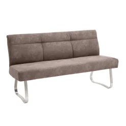 Gepolsterte Bank in Beige Microfaser - Anguro^Wohnen