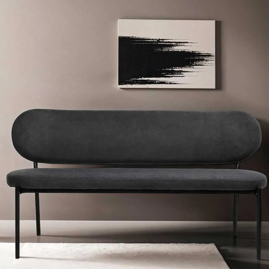 Gepolsterte Esstischbank in Dunkelgrau - Julisk^Wohnen