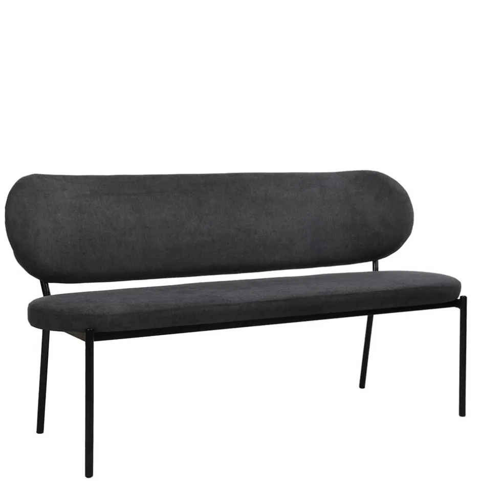 Gepolsterte Esstischbank in Dunkelgrau - Julisk^Wohnen