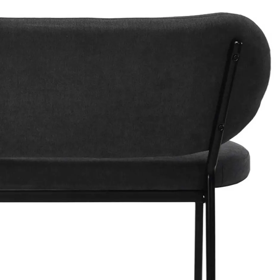 Gepolsterte Esstischbank in Dunkelgrau - Julisk^Wohnen