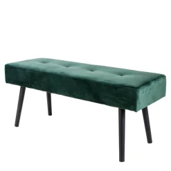 Wohnen Gepolsterte Samtbank in Dunkelgrün - Janluca
