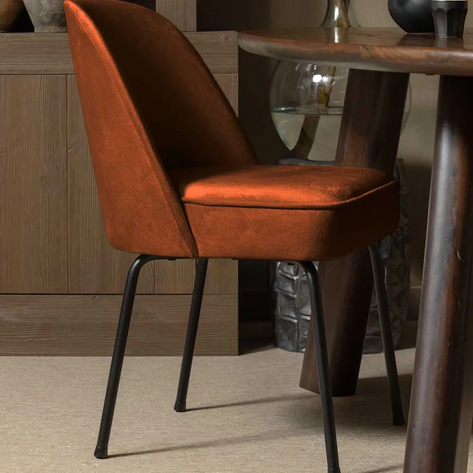 Gepolsterte Samtstühle in Rost Braun - Licasia (2er Set)^Wohnen