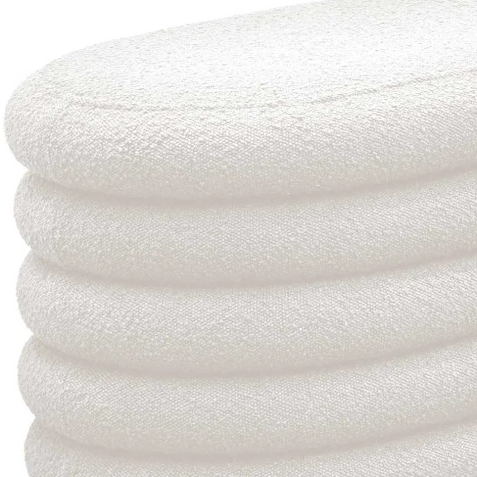 Wohnen Gepolsterte Truhenbank aus Boucle in Weiß - Duben