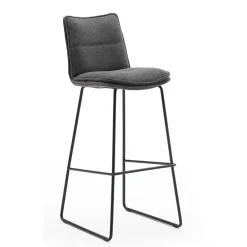 Wohnen Gepolsterter Barstuhl aus Chenille - Amelie (2er Set)