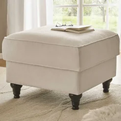 Gepolsterter Hocker im Vintage Landhaus Look - Merandes^Wohnen