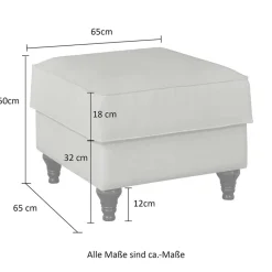 Gepolsterter Hocker im Vintage Landhaus Look - Merandes^Wohnen